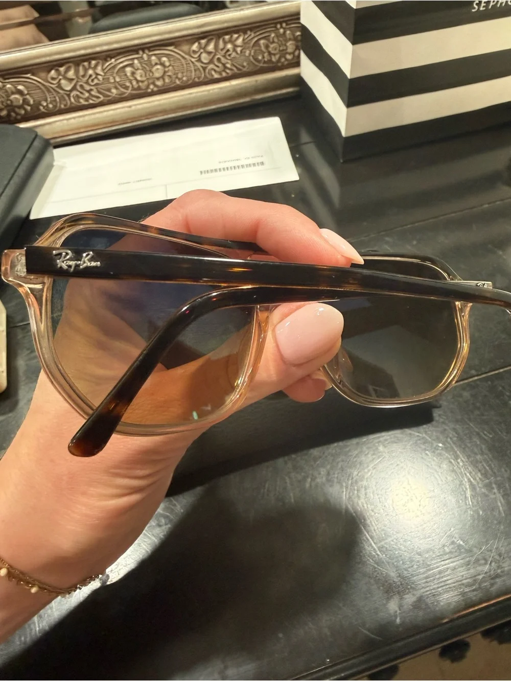 Ray-Ban Brown Tortoiseshell Gradient Aviator Sunglasses